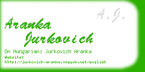 aranka jurkovich business card